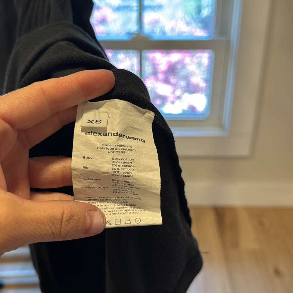 T By Alexander Wang Side Knot Mini Dress in black, Size XS - Picture 5 of 5